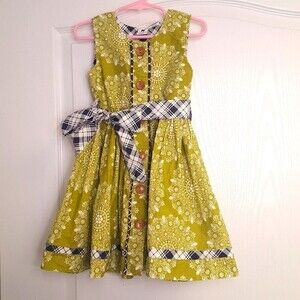 Green Button Front Dress Binx Kids